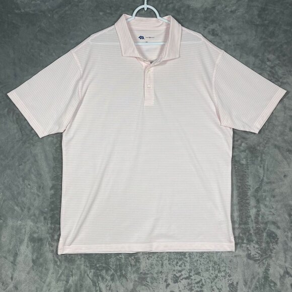 Onward Reserve Performance Stretch Polo Mens XXL 2XL Pink Striped Shirt - Picture 1 of 7